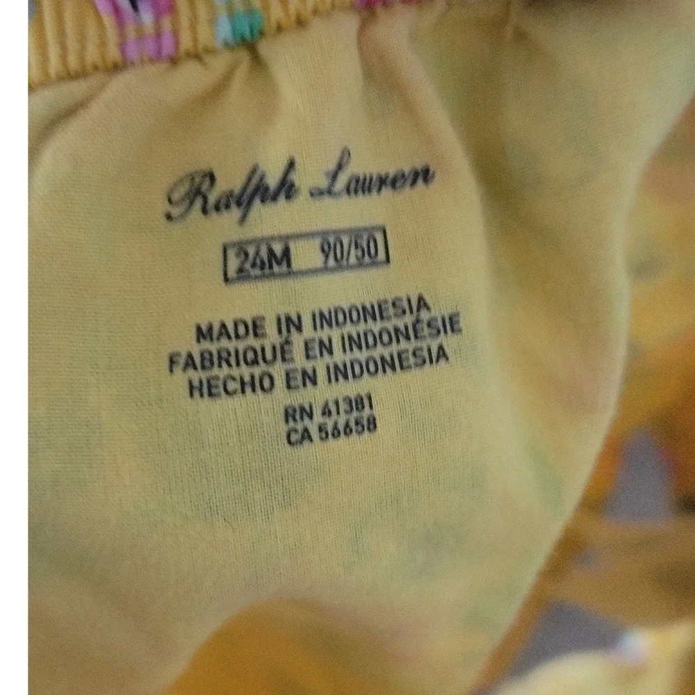 Ralph Lauren Baby Girl Yellow Floral Diaper Cover Bloomers‎ 24 months